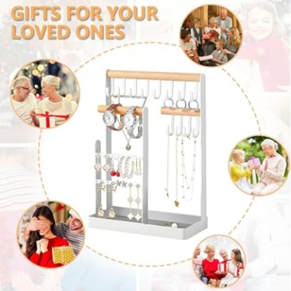 4-Tier Earring Holders & Necklace Towers - Jewelry Stand & Ring Tray - Picture 7 of 9